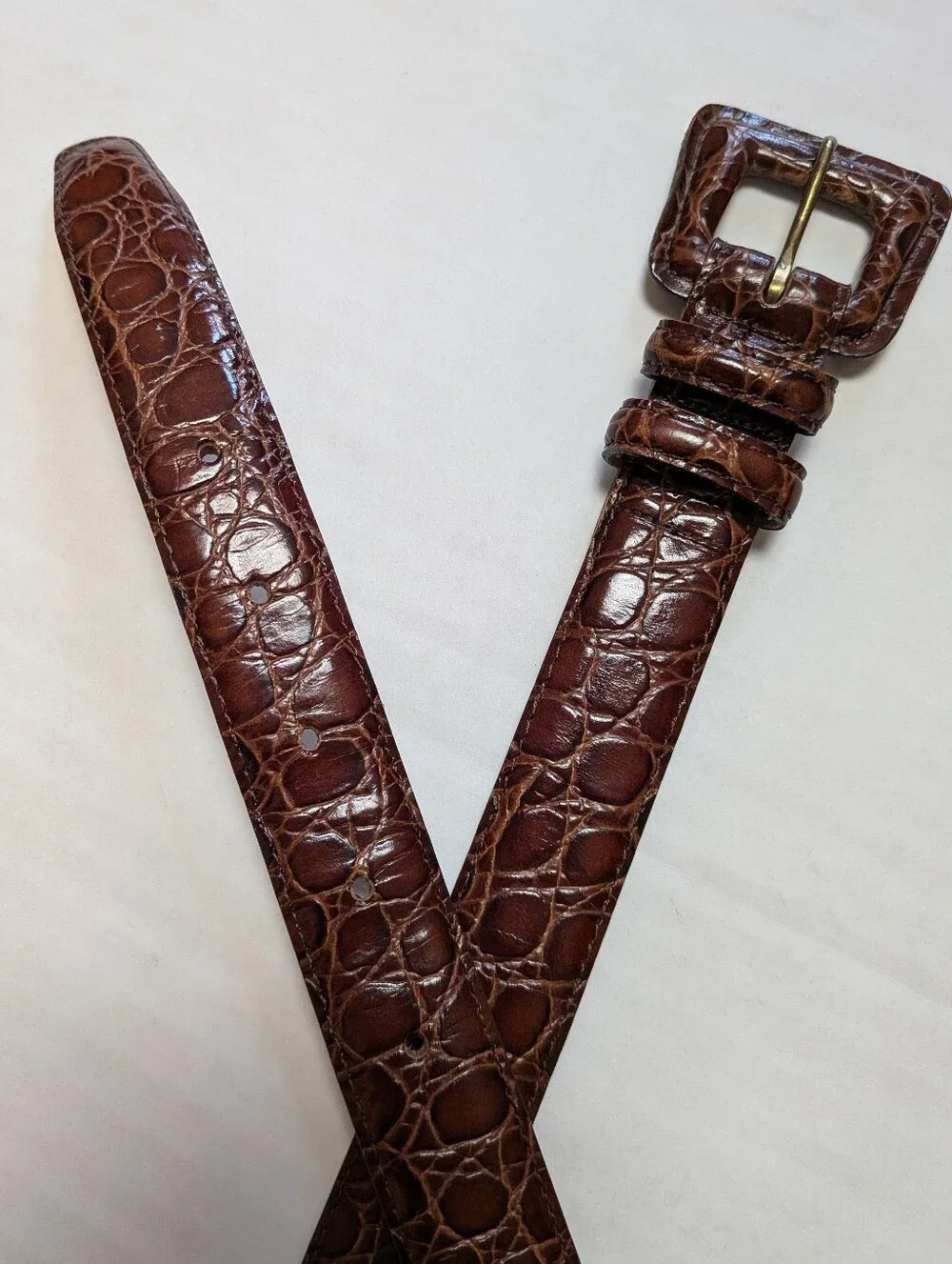 Mark Shale Alligator Leather Belt Vintage
